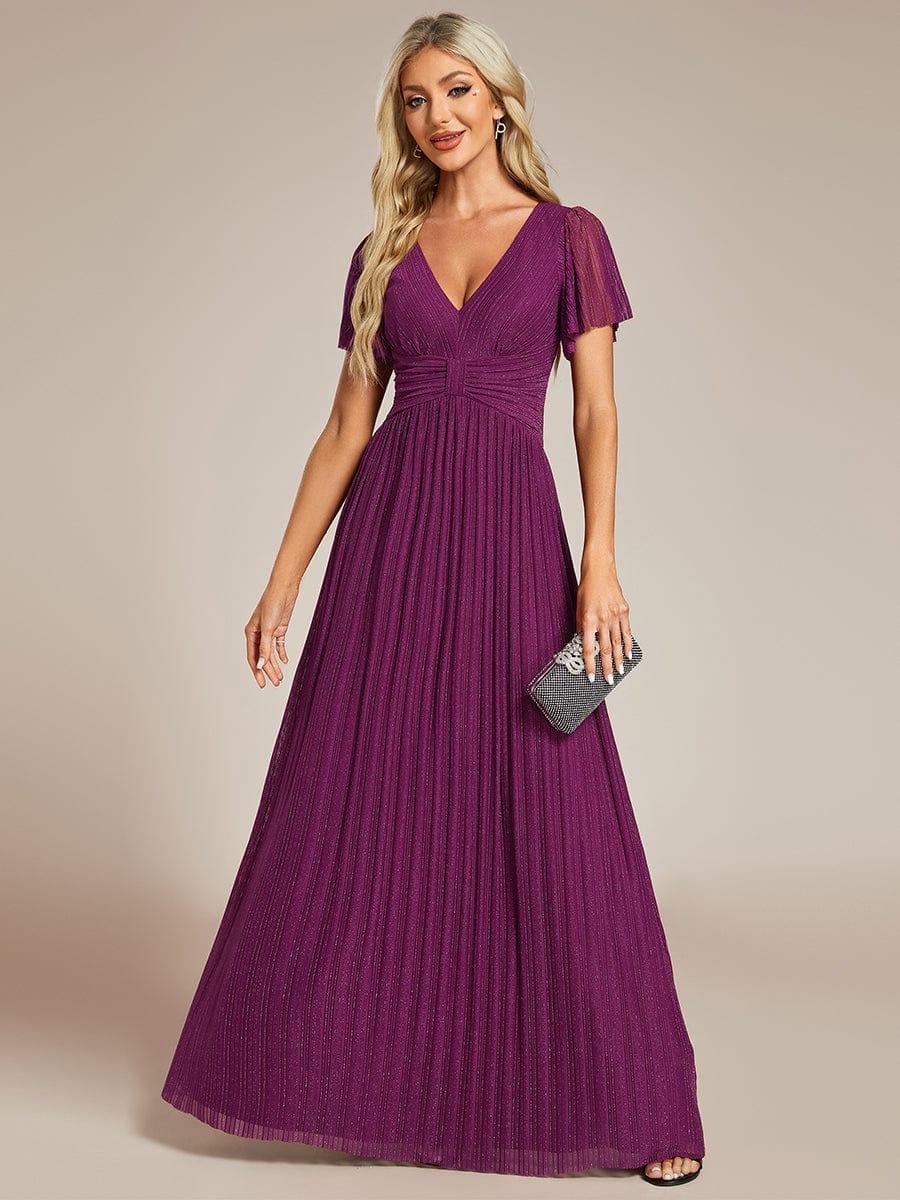 ever BRYM|Sparkle Long Sleeve Wedding Guest Dress with A-line Silhouette - Image 63