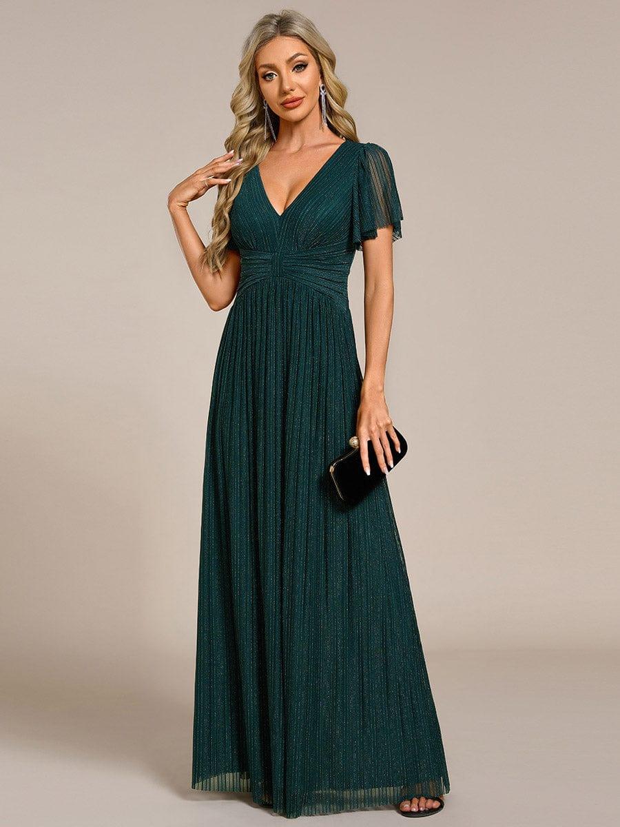 ever BRYM|Sparkle Long Sleeve Wedding Guest Dress with A-line Silhouette - Image 90
