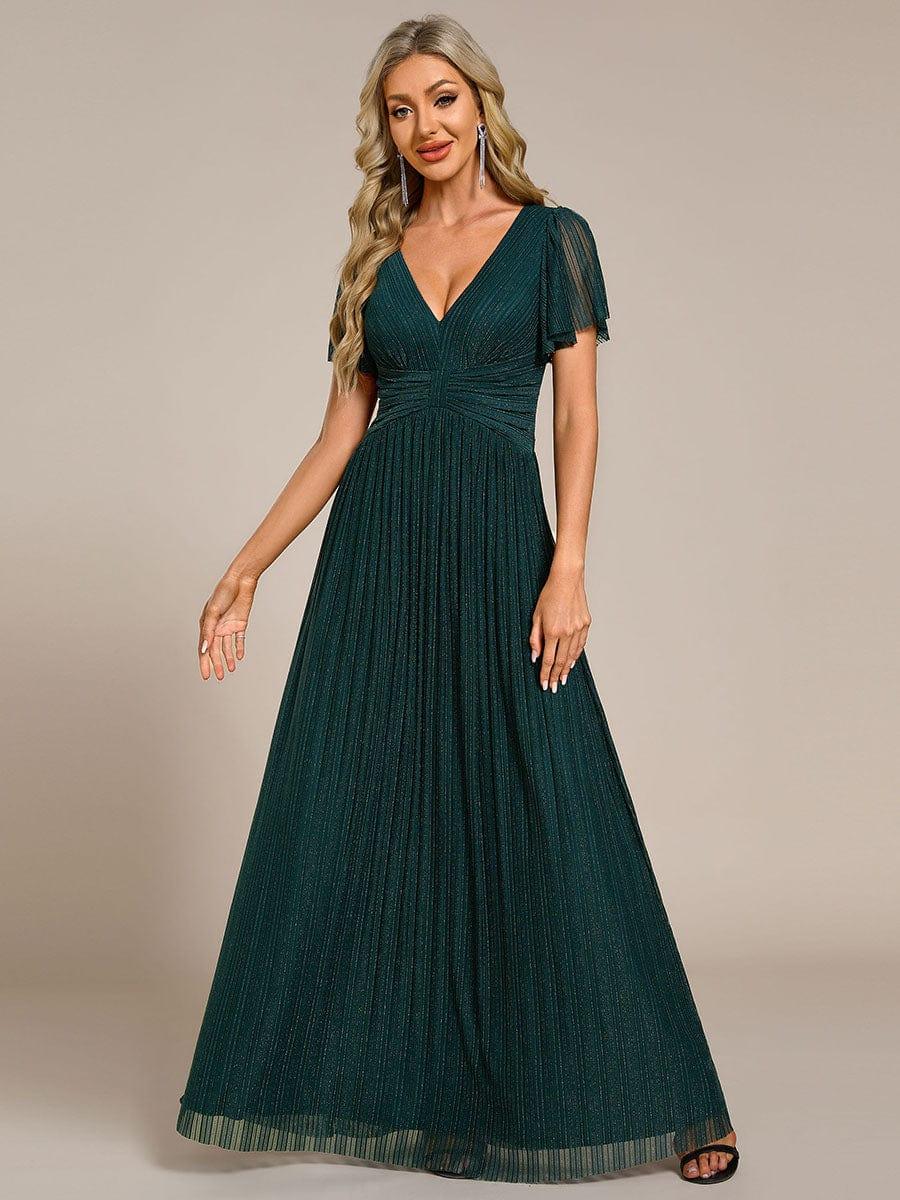 ever BRYM|Sparkle Long Sleeve Wedding Guest Dress with A-line Silhouette - Image 93