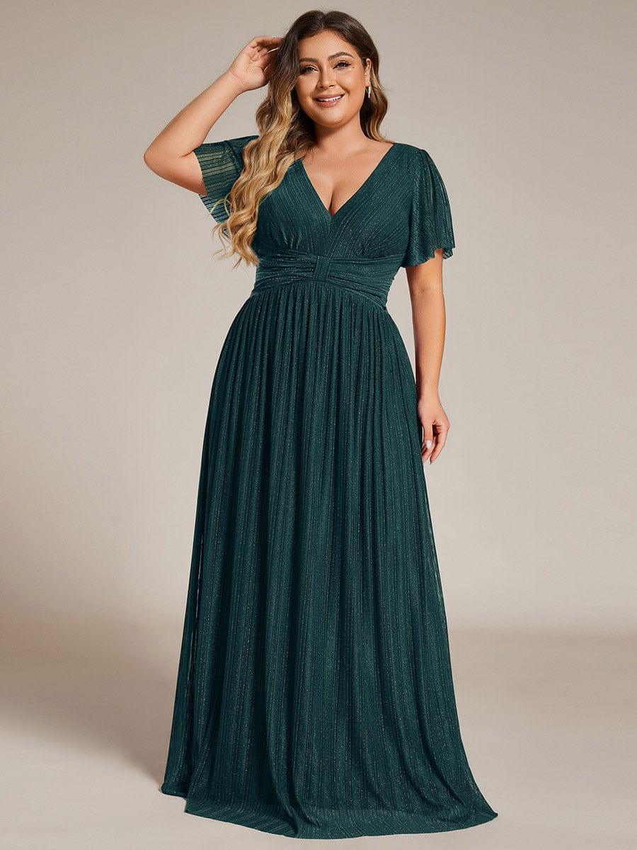 ever BRYM|Sparkle Long Sleeve Wedding Guest Dress with A-line Silhouette - Image 95