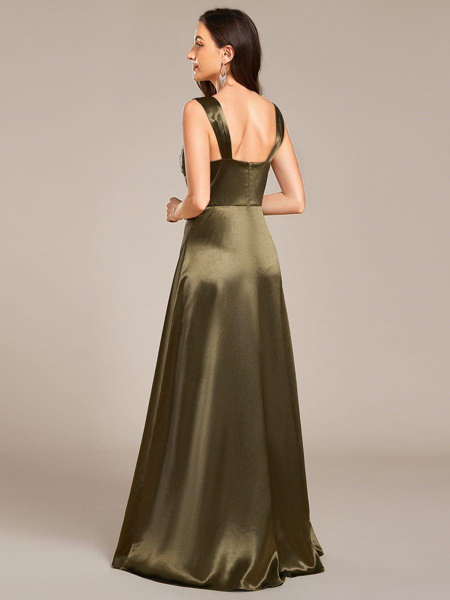 ever NOVALEE|Square Neck Satin Maxi Bridesmaid Dress with Slit - Image 12