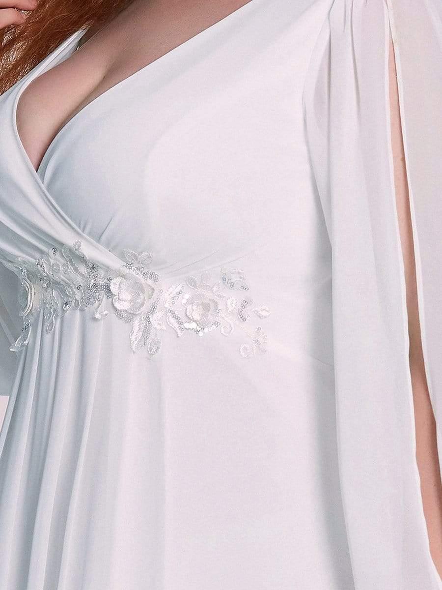 pretty AMOUR | Plus Size Chiffon Evening Dress with Lantern Sleeves - Image 17