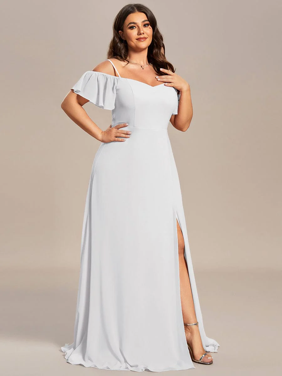 ever REYA|Stylish Cold-Shoulder Floor Length Bridesmaid Dress with Side Slit - Image 142