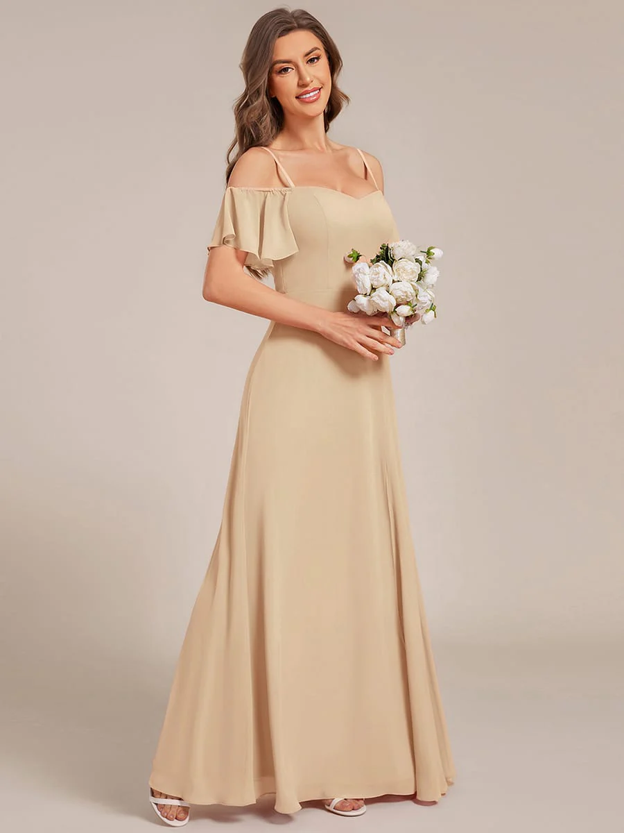 ever REYA|Stylish Cold-Shoulder Floor Length Bridesmaid Dress with Side Slit - Image 163