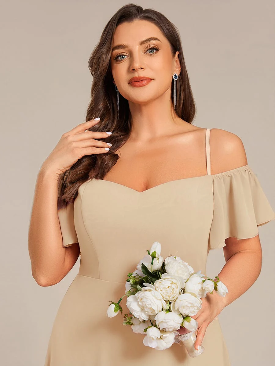 ever REYA|Stylish Cold-Shoulder Floor Length Bridesmaid Dress with Side Slit - Image 170