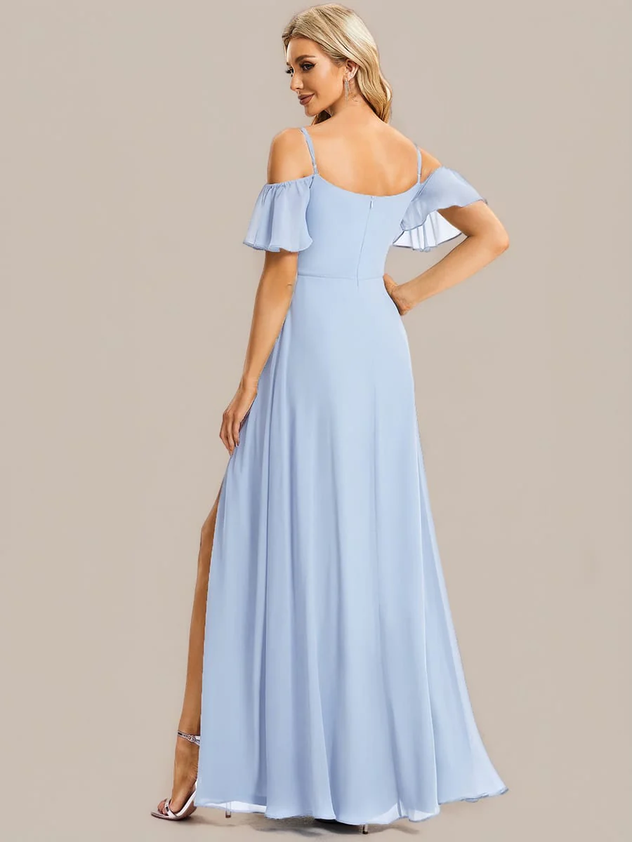 ever REYA|Stylish Cold-Shoulder Floor Length Bridesmaid Dress with Side Slit - Image 182
