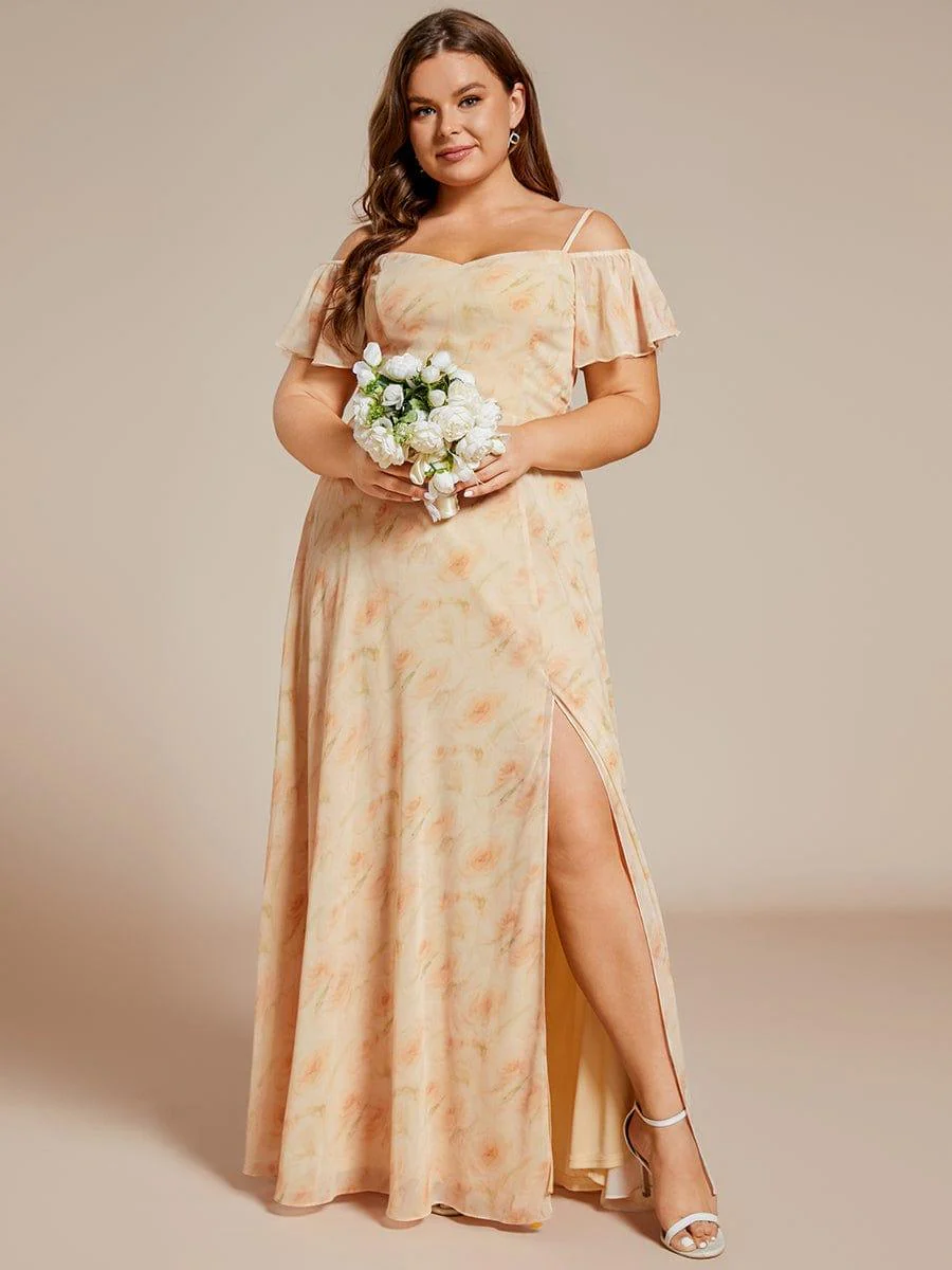 ever REYA|Stylish Cold-Shoulder Floor Length Bridesmaid Dress with Side Slit - Image 71