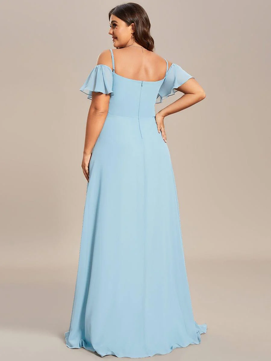 ever REYA|Stylish Cold-Shoulder Floor Length Bridesmaid Dress with Side Slit - Image 96