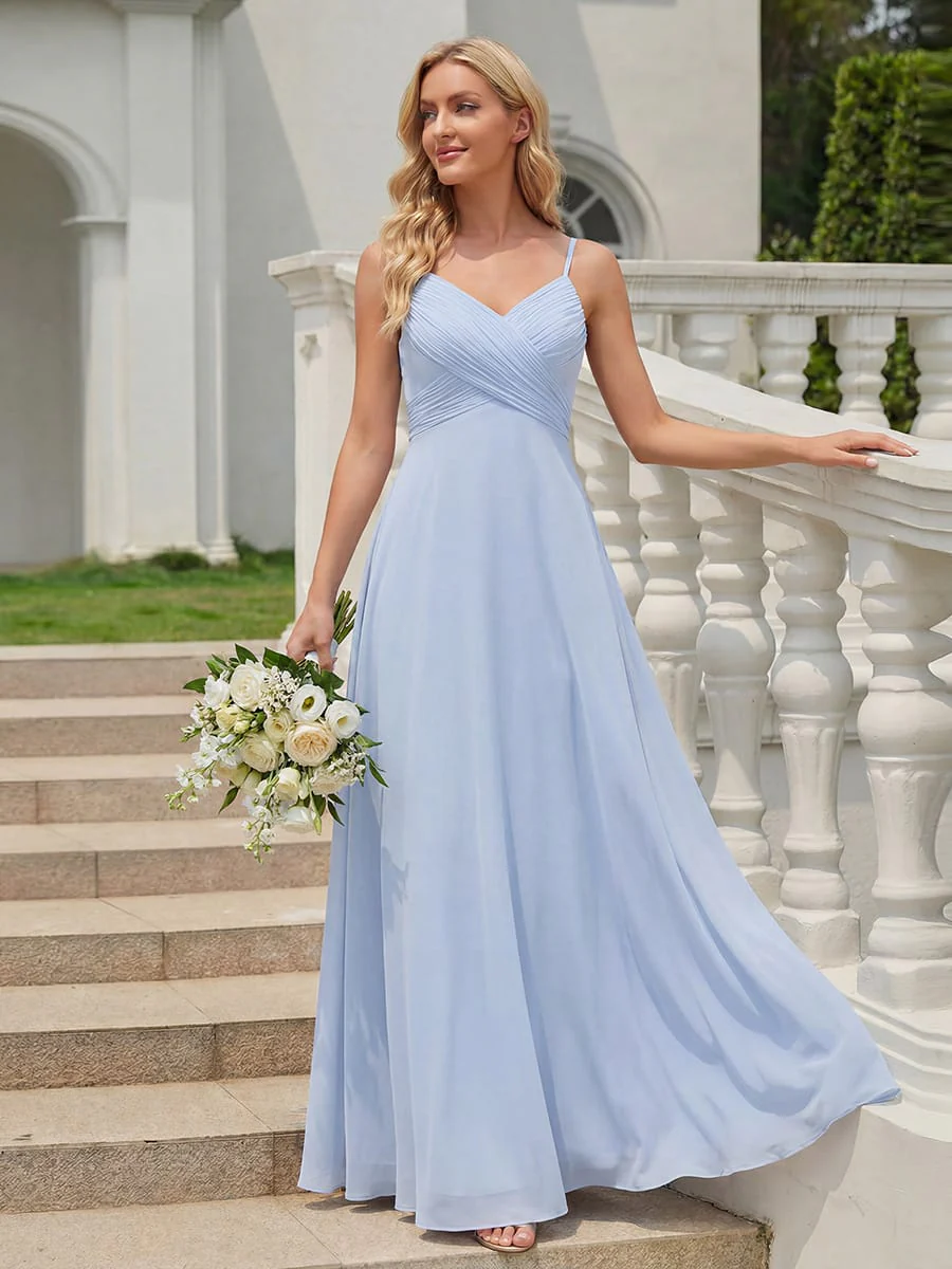 ever NOVA|Sweetheart Draped Back Floor Length Bridesmaid Dress - Image 6