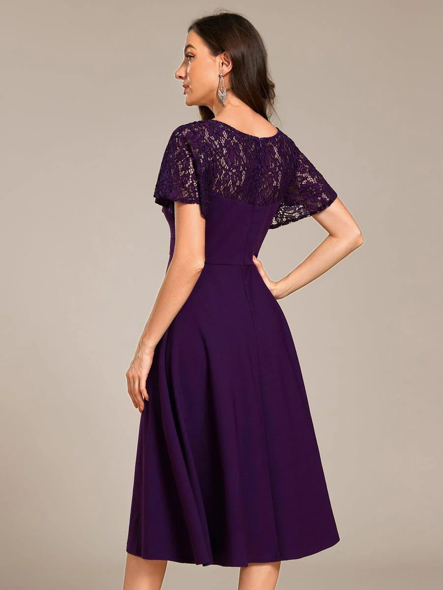 ever EVIE|Hollow Out Midi Wedding Guest Dress With Pockets - Image 12
