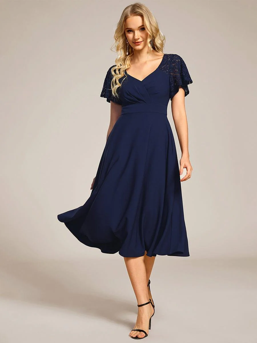 ever EVIE|Hollow Out Midi Wedding Guest Dress With Pockets - Image 21
