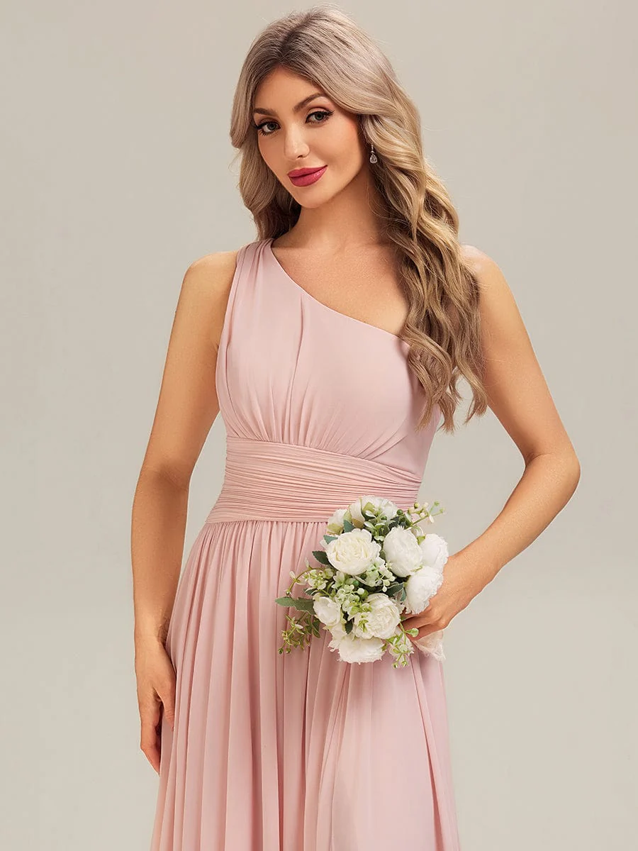 ever BRIELLE|Designer Thigh-High Slit Chiffon Bridesmaid Dress - Image 7