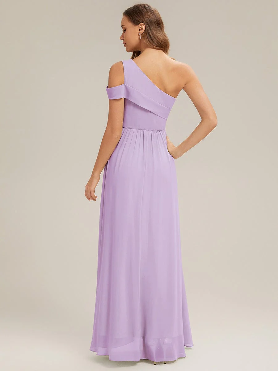 ever CHACE|Asymmetrical Chiffon Sleeveless Maxi Dress - Image 7