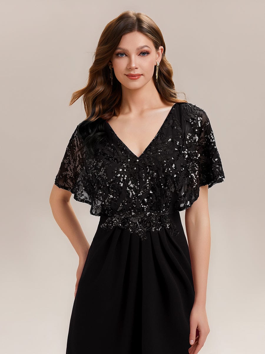 ever KIRA|Elegant V-Neck Sequin Batwing Sleeve Dress - Image 13