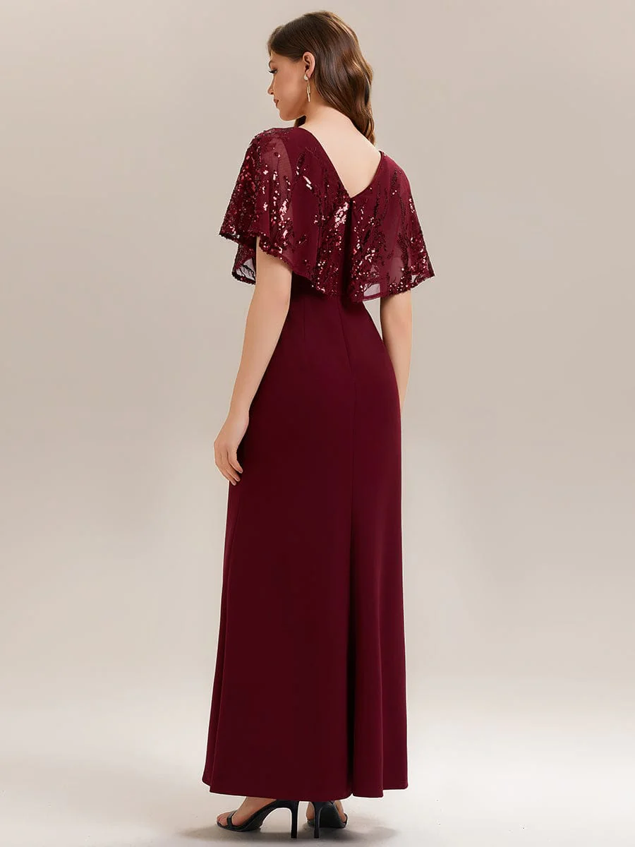 ever KIRA|Elegant V-Neck Sequin Batwing Sleeve Dress - Image 2