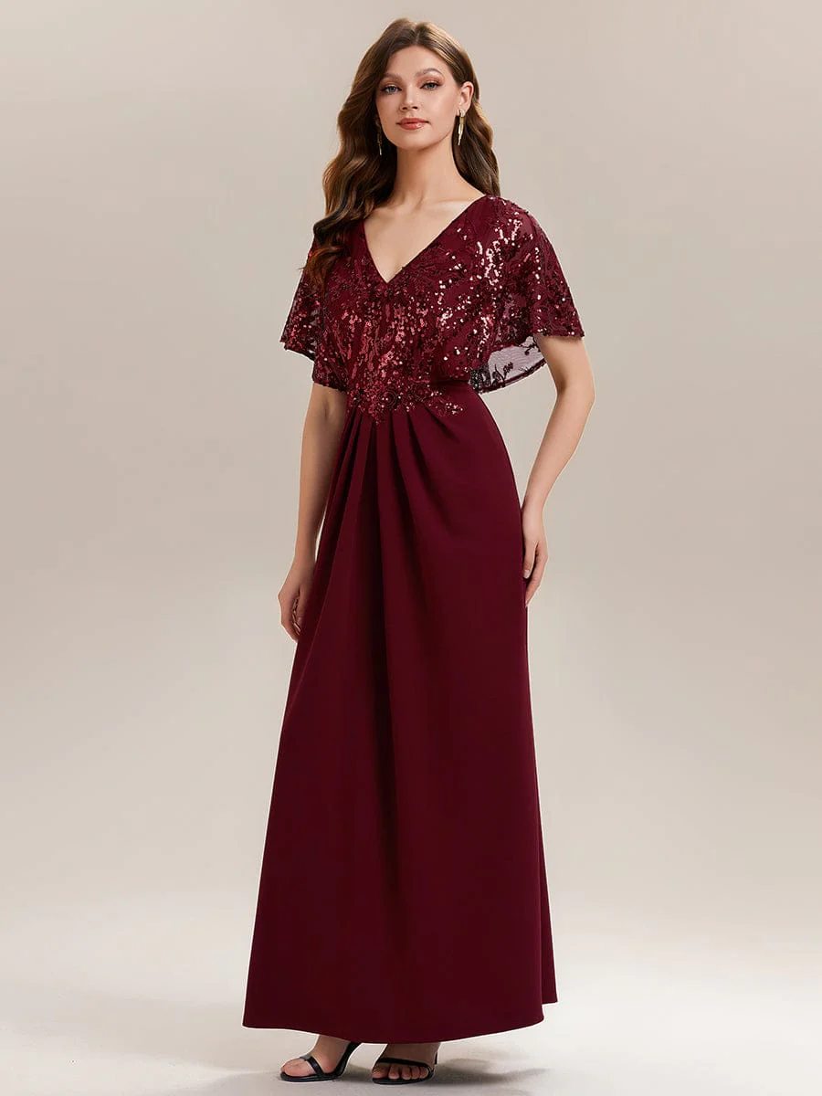 ever KIRA|Elegant V-Neck Sequin Batwing Sleeve Dress - Image 5