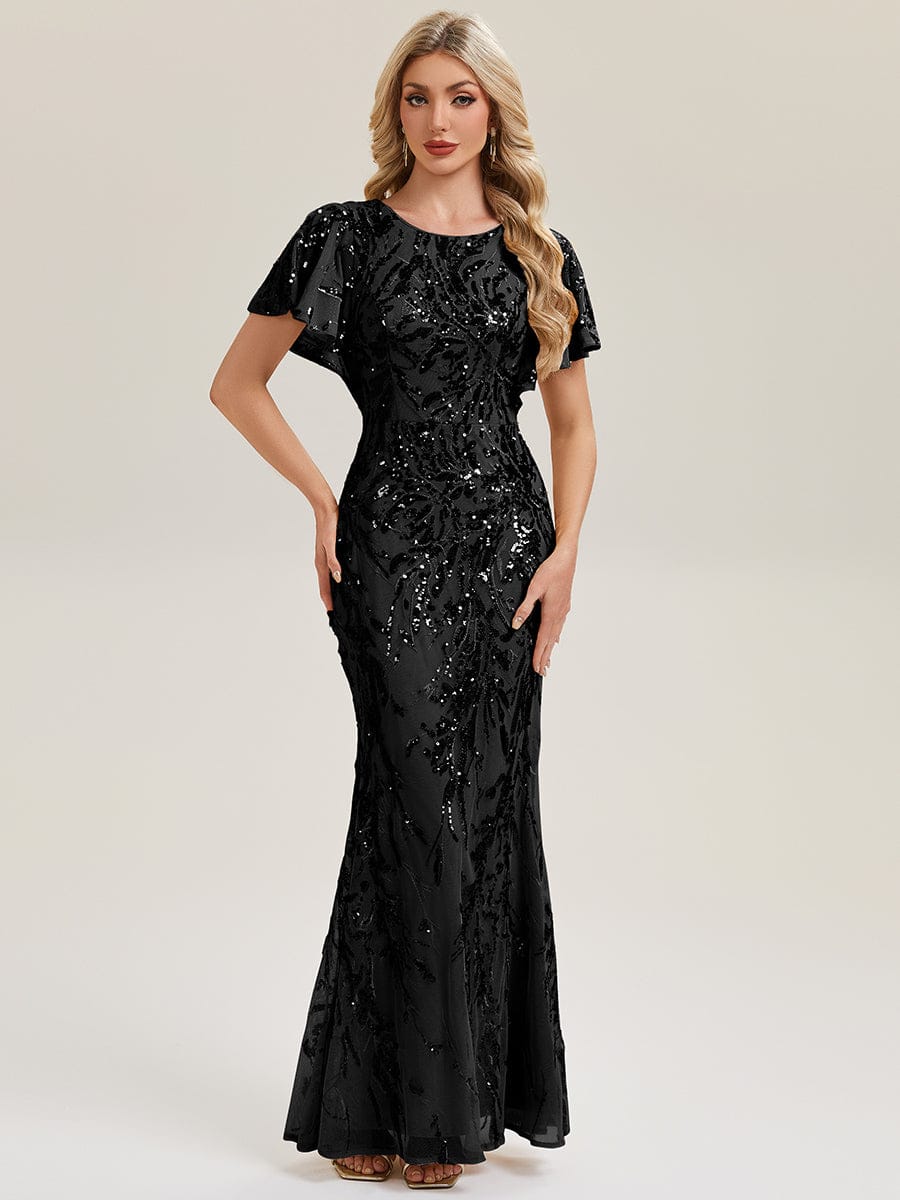 ever ROMY|Beaded Sequin Mermaid Evening Dress