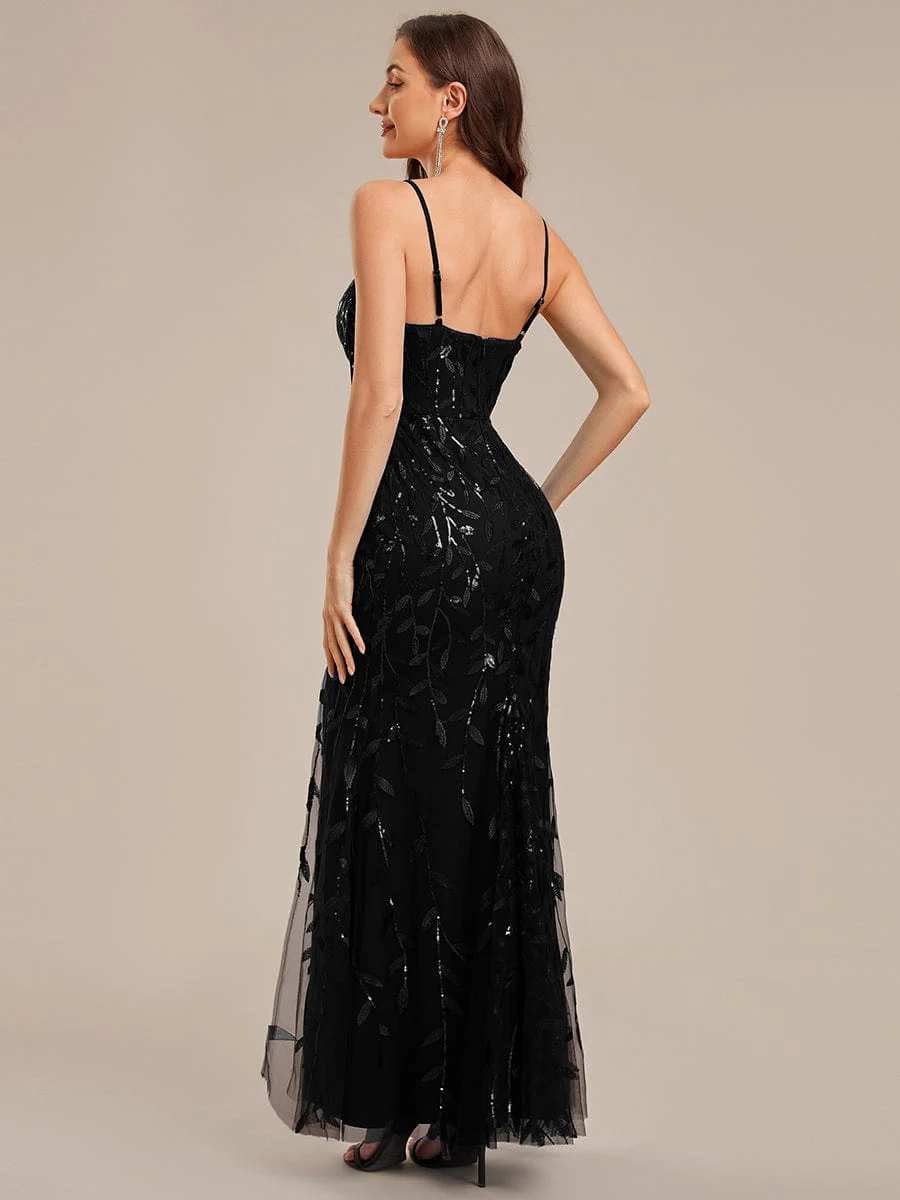 ever VIRELLA|Designer High Slit Sequin Mermaid Evening Dress - Image 11