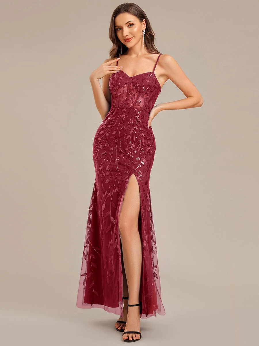 ever VIRELLA|Designer High Slit Sequin Mermaid Evening Dress - Image 6