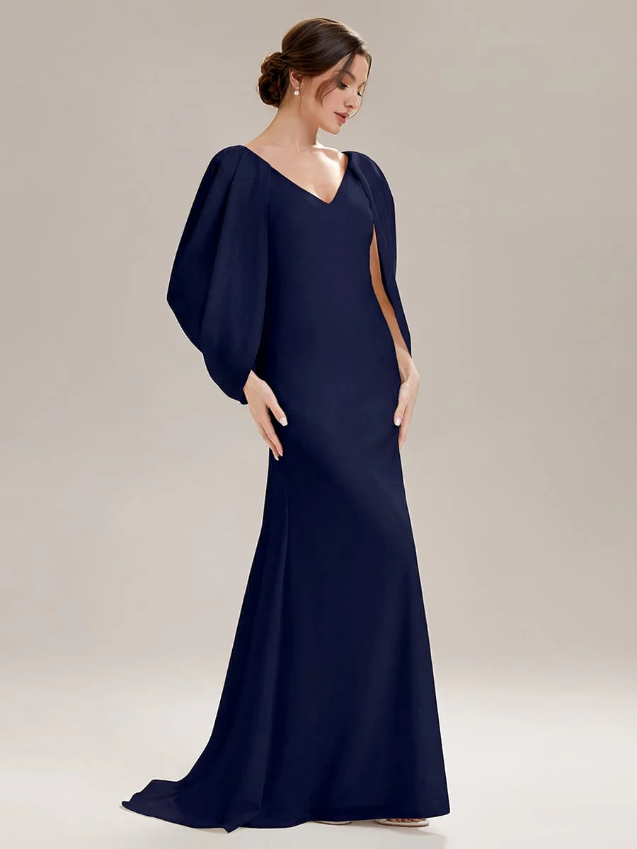 Tie-Front Knit Cape Sleeve Dress - Image 11