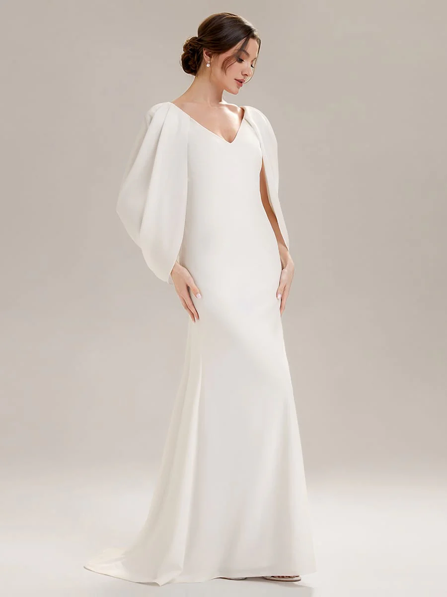 Tie-Front Knit Cape Sleeve Dress - Image 14