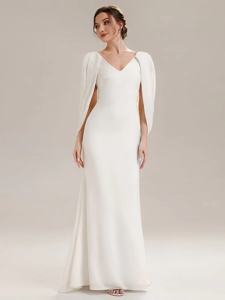 Tie-Front Knit Cape Sleeve Dress - Image 15