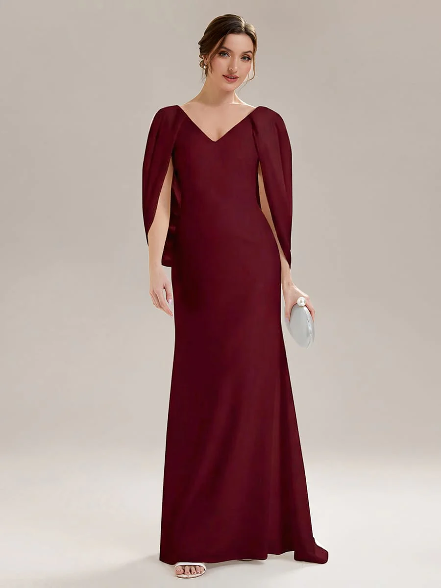 Tie-Front Knit Cape Sleeve Dress - Image 3
