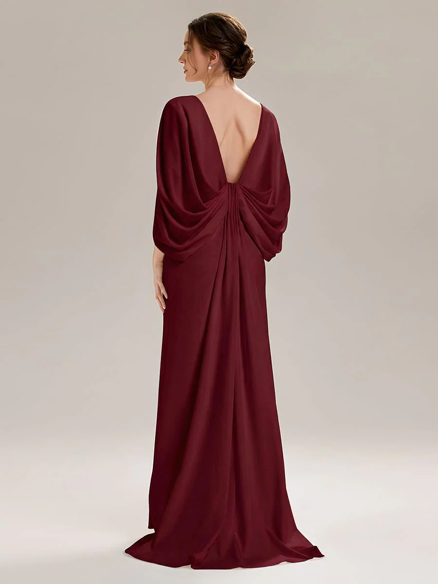 Tie-Front Knit Cape Sleeve Dress - Image 4