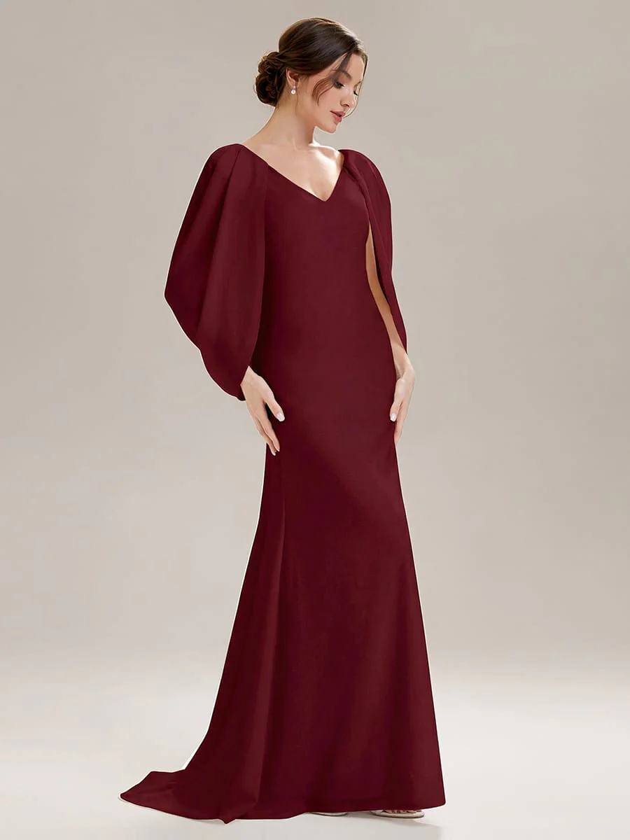 Tie-Front Knit Cape Sleeve Dress - Image 6