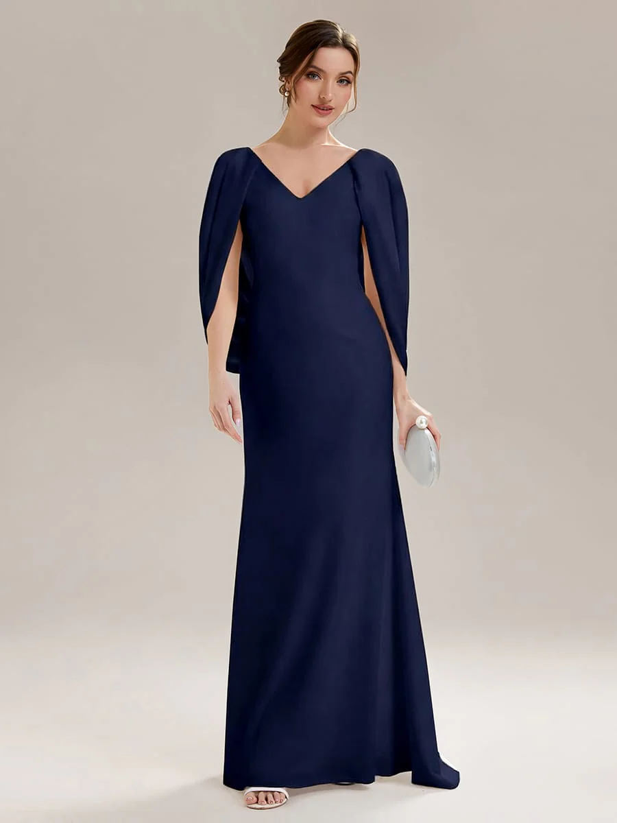 Tie-Front Knit Cape Sleeve Dress - Image 8
