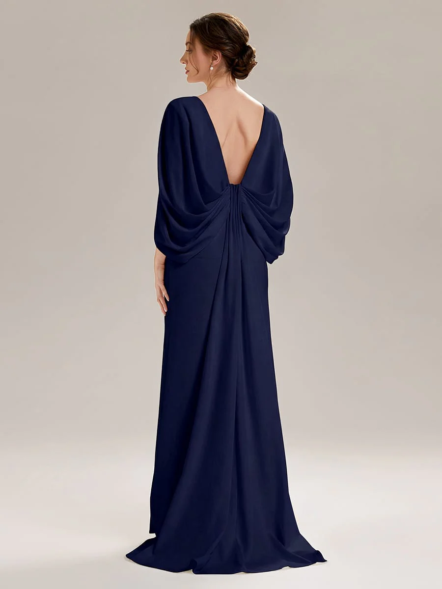 Tie-Front Knit Cape Sleeve Dress - Image 9
