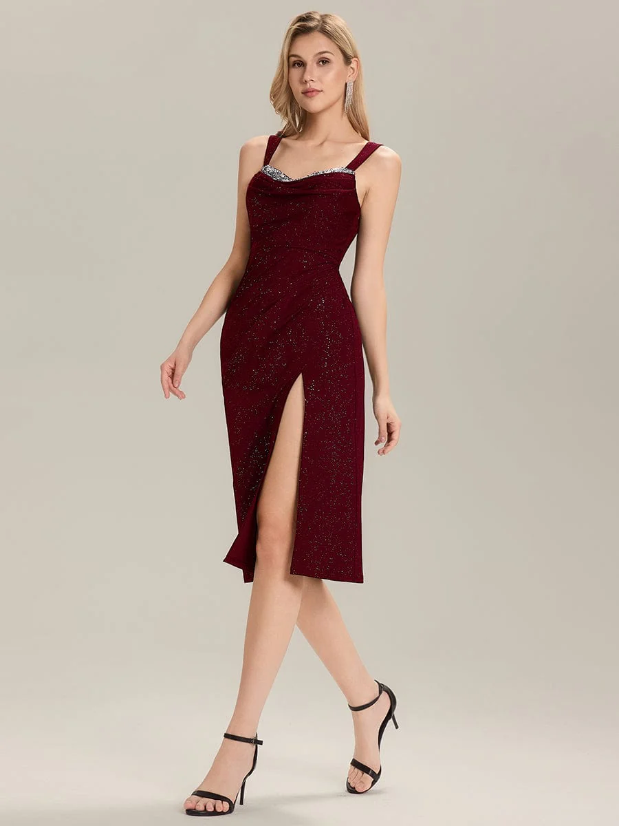 ever JACIE|Glitter Ruched Midi Evening Dress - Image 14