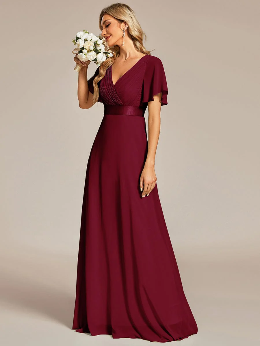 Top Picks Burgundy Elegant Chiffon Dresses - Image 2