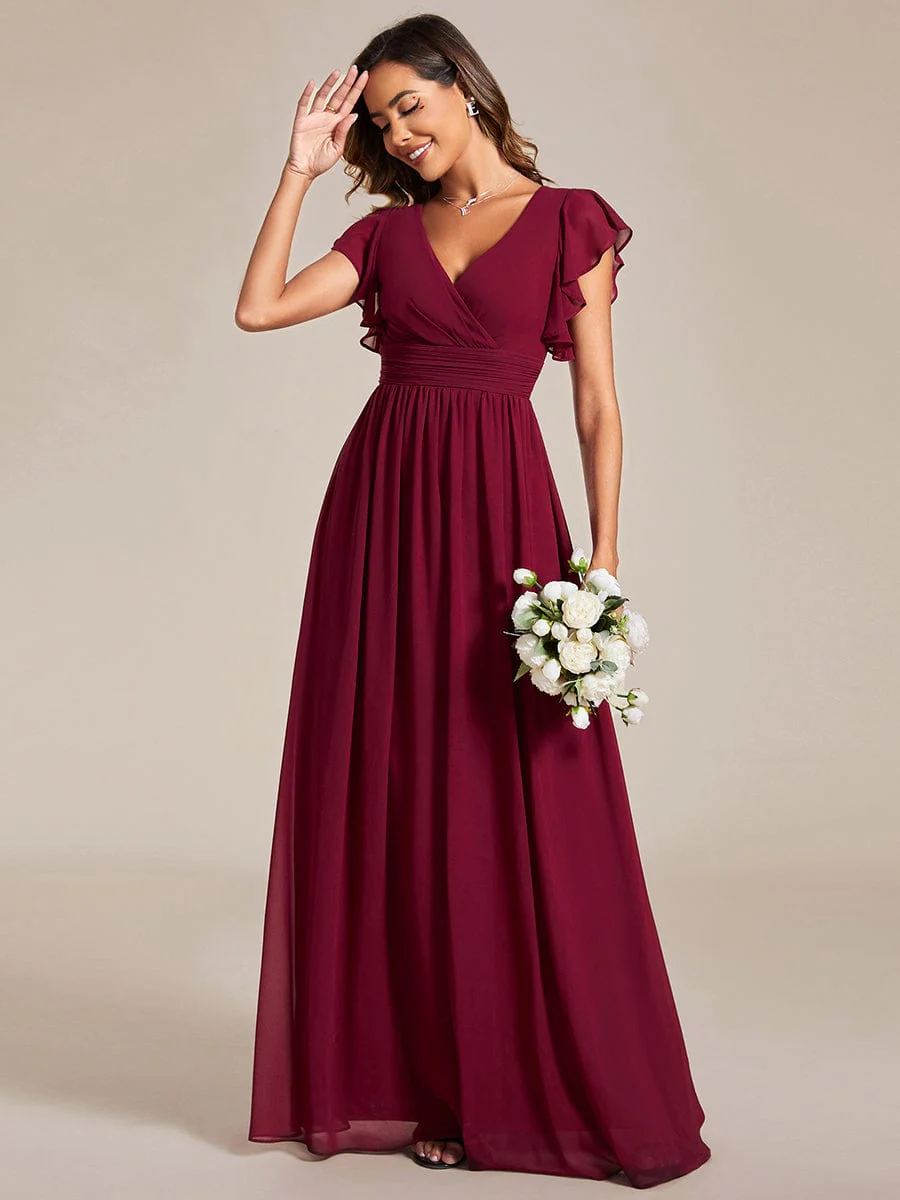 Top Picks Burgundy Elegant Chiffon Dresses - Image 121