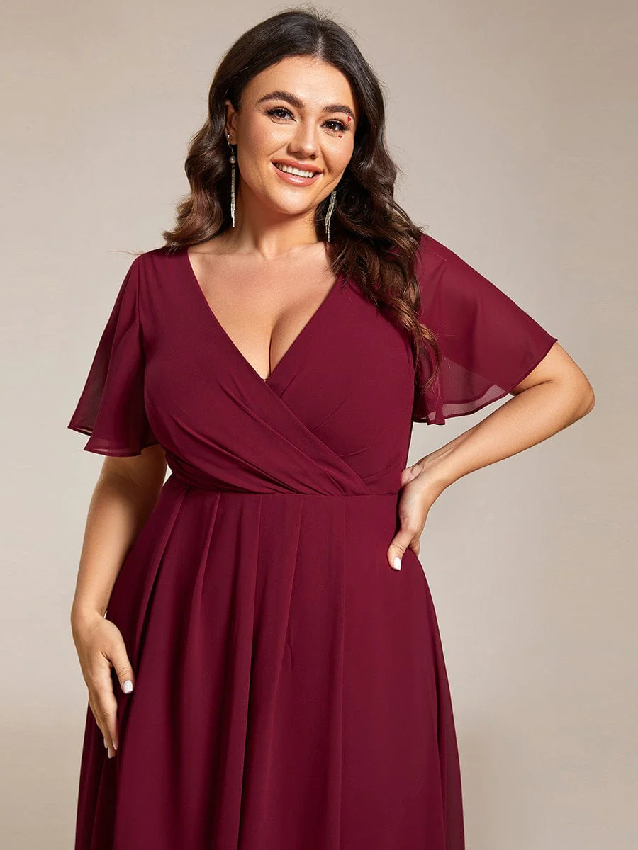 Top Picks Burgundy Elegant Chiffon Dresses - Image 152