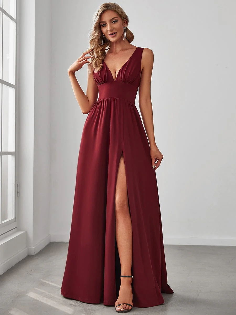 Top Picks Burgundy Elegant Chiffon Dresses - Image 57