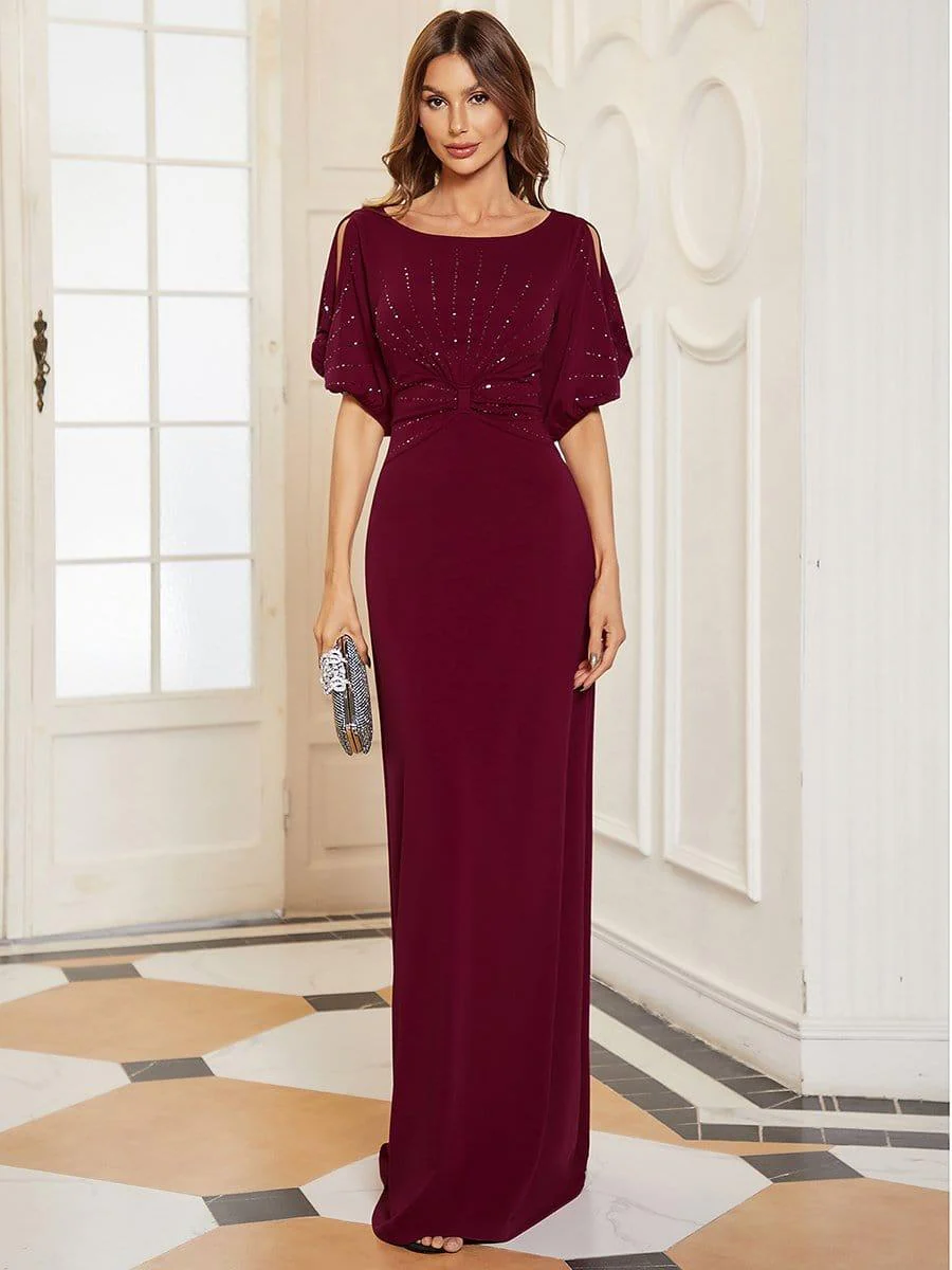 ever VICOTIRE|Trendy Round Neck Floor Length Evening Dress for Women - Image 14