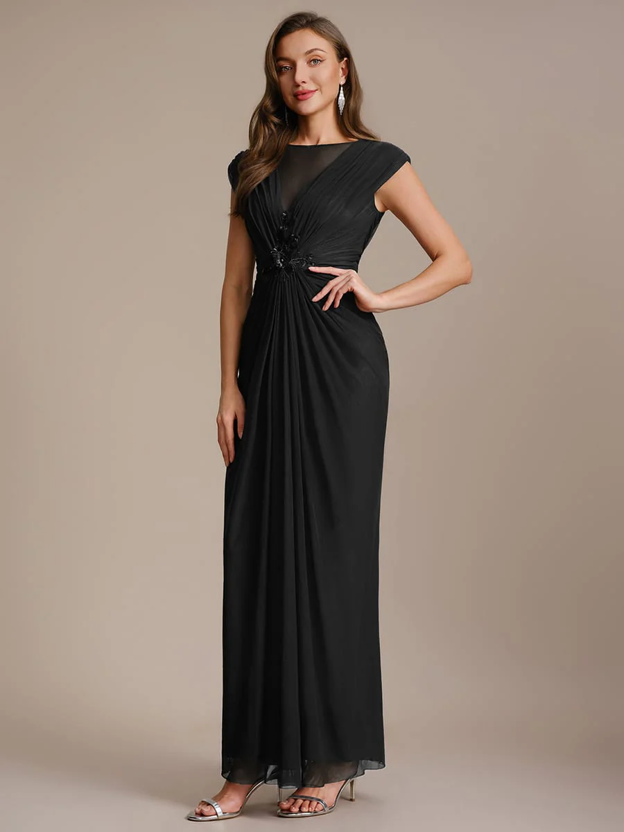 Tulle Cap Sleeve Bodycon Dress - Image 5