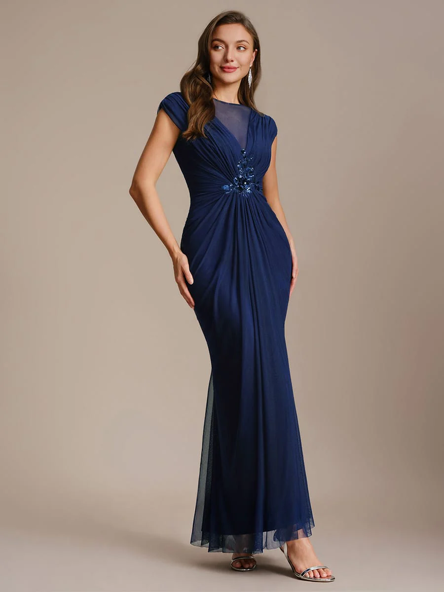 Tulle Cap Sleeve Bodycon Dress - Image 6