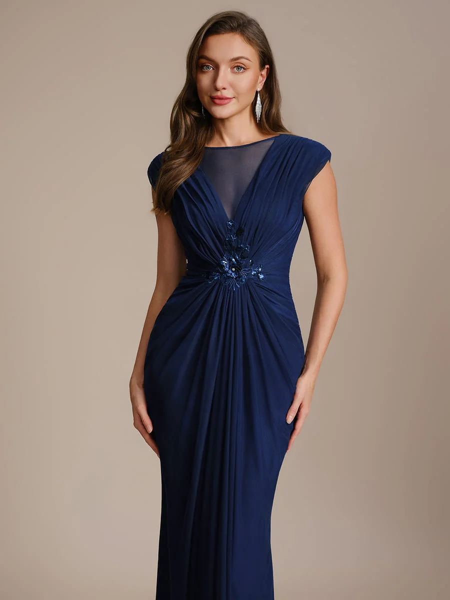 Tulle Cap Sleeve Bodycon Dress - Image 8