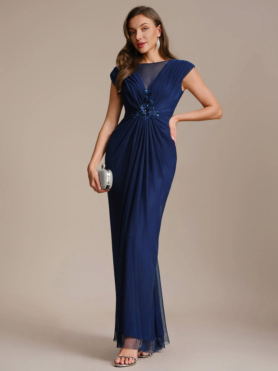 Tulle Cap Sleeve Bodycon Dress - Image 9