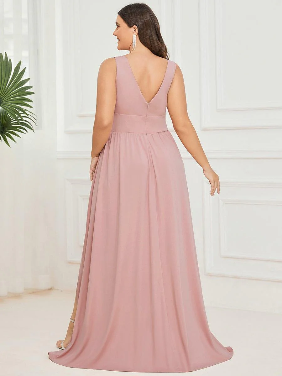 ever SORAYA|V-Neck High Slit Empire Waist Evening Dress(Final Sale) - Image 13