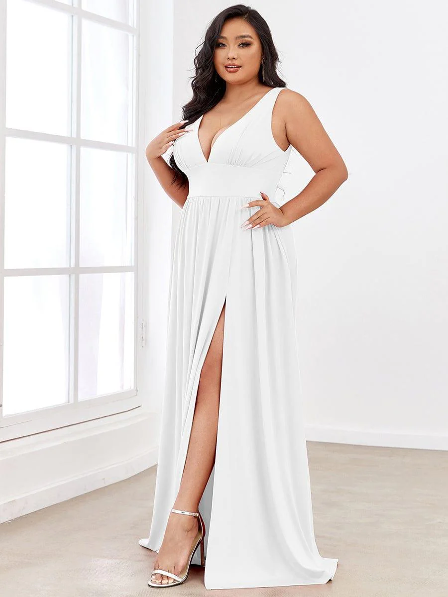 ever SORAYA|V-Neck High Slit Empire Waist Evening Dress(Final Sale) - Image 20