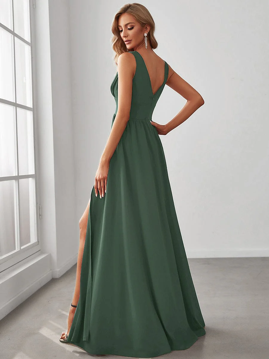 ever SORAYA|V-Neck High Slit Empire Waist Evening Dress(Final Sale) - Image 24