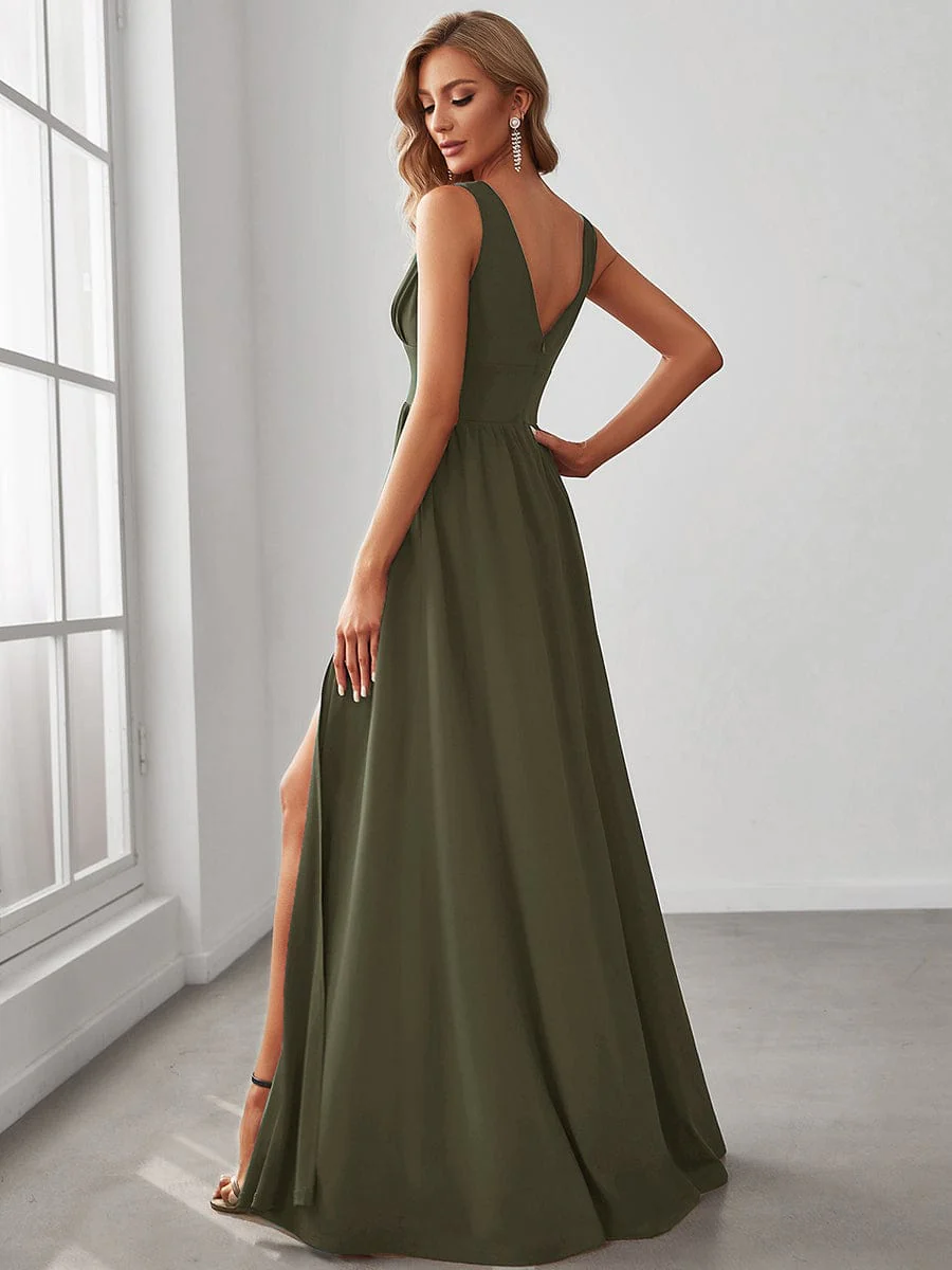 ever SORAYA|V-Neck High Slit Empire Waist Evening Dress(Final Sale) - Image 44