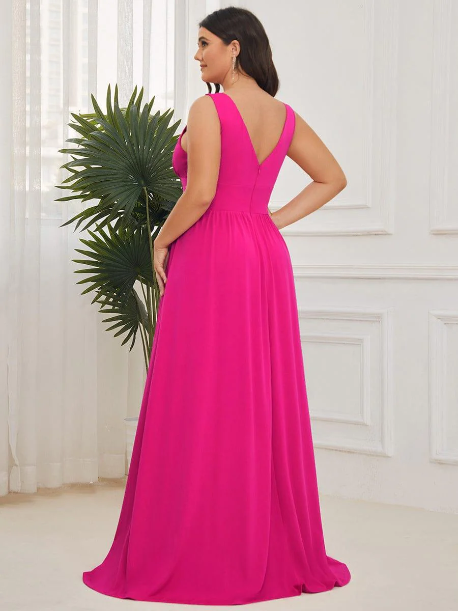 ever SORAYA|V-Neck High Slit Empire Waist Floor-Length Evening Dress - Image 108