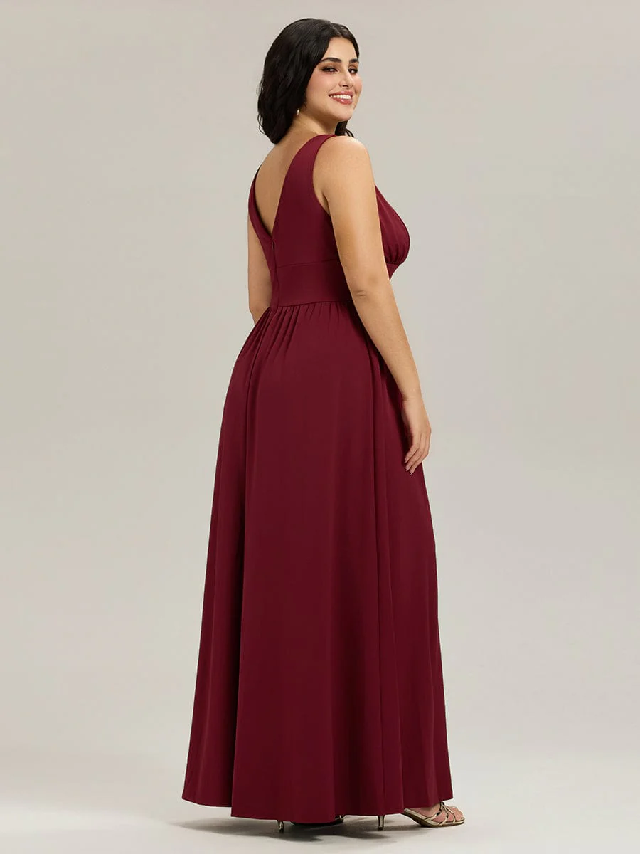 ever SORAYA|V-Neck High Slit Empire Waist Floor-Length Evening Dress - Image 18