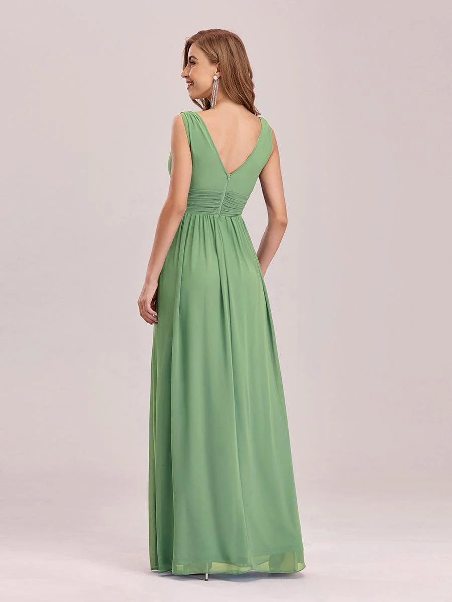 ever HUSH|V Neck Sleeveless Pleated Chiffon Maxi Evening Dress - Image 30