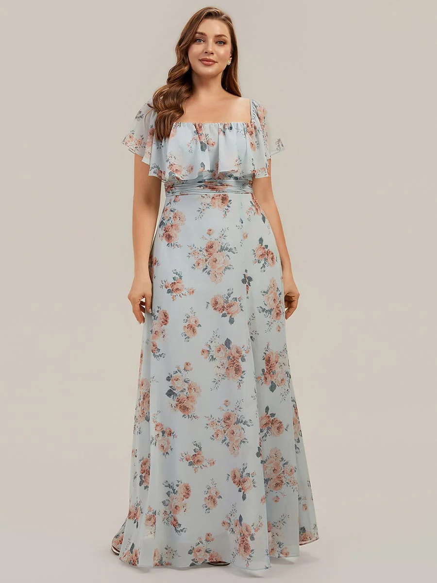 ever ÉMILE|Women's Off-The-Shoulder Ruffle Thigh Split Bridesmaid Dresses - Image 147
