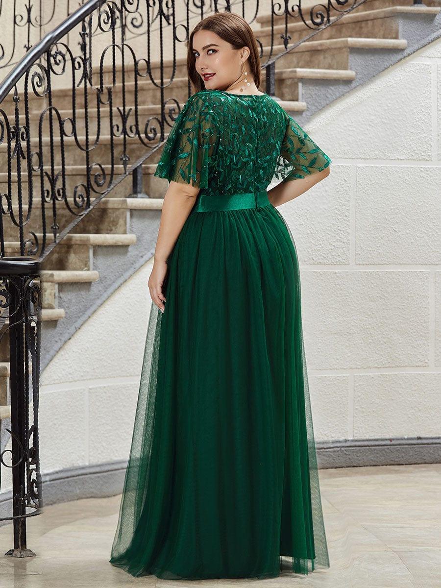 ever SAPHIR|Women's A-Line Short Sleeve Embroidery Floor Length Wedding Guest Dresses - Image 100